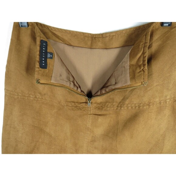 Sanctuary Women's Cognac Faux Suede Mini Skirt Size Small - Picture 5 of 9